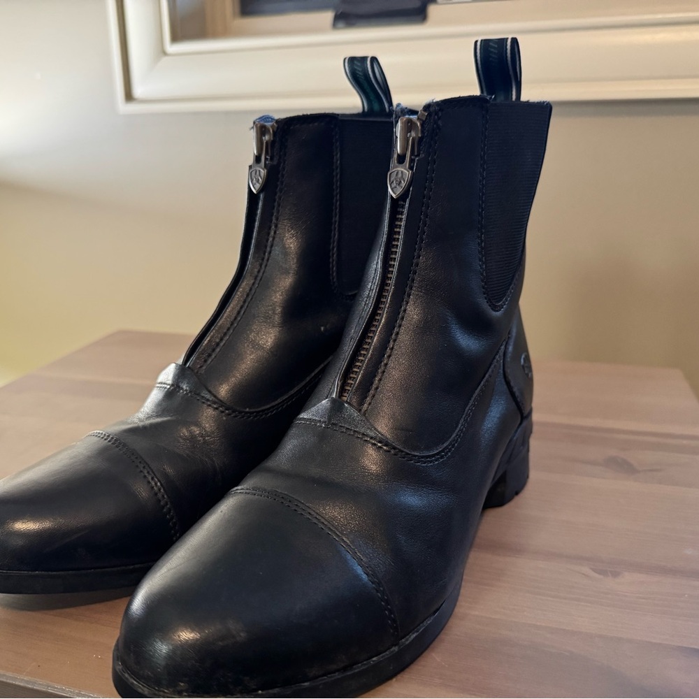 Black Women's Leather Ankle Boots